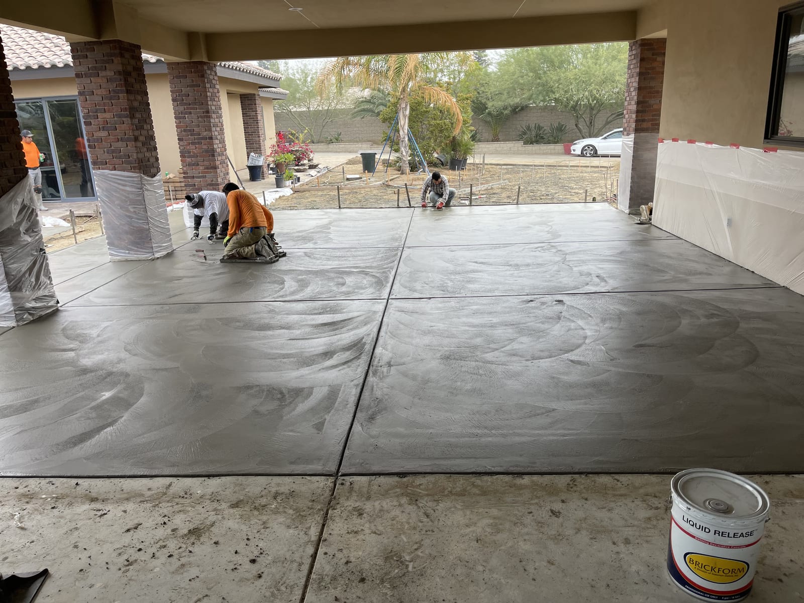 Covered Patio Finish — flatwork concrete work by James Z. Concrete & Construction