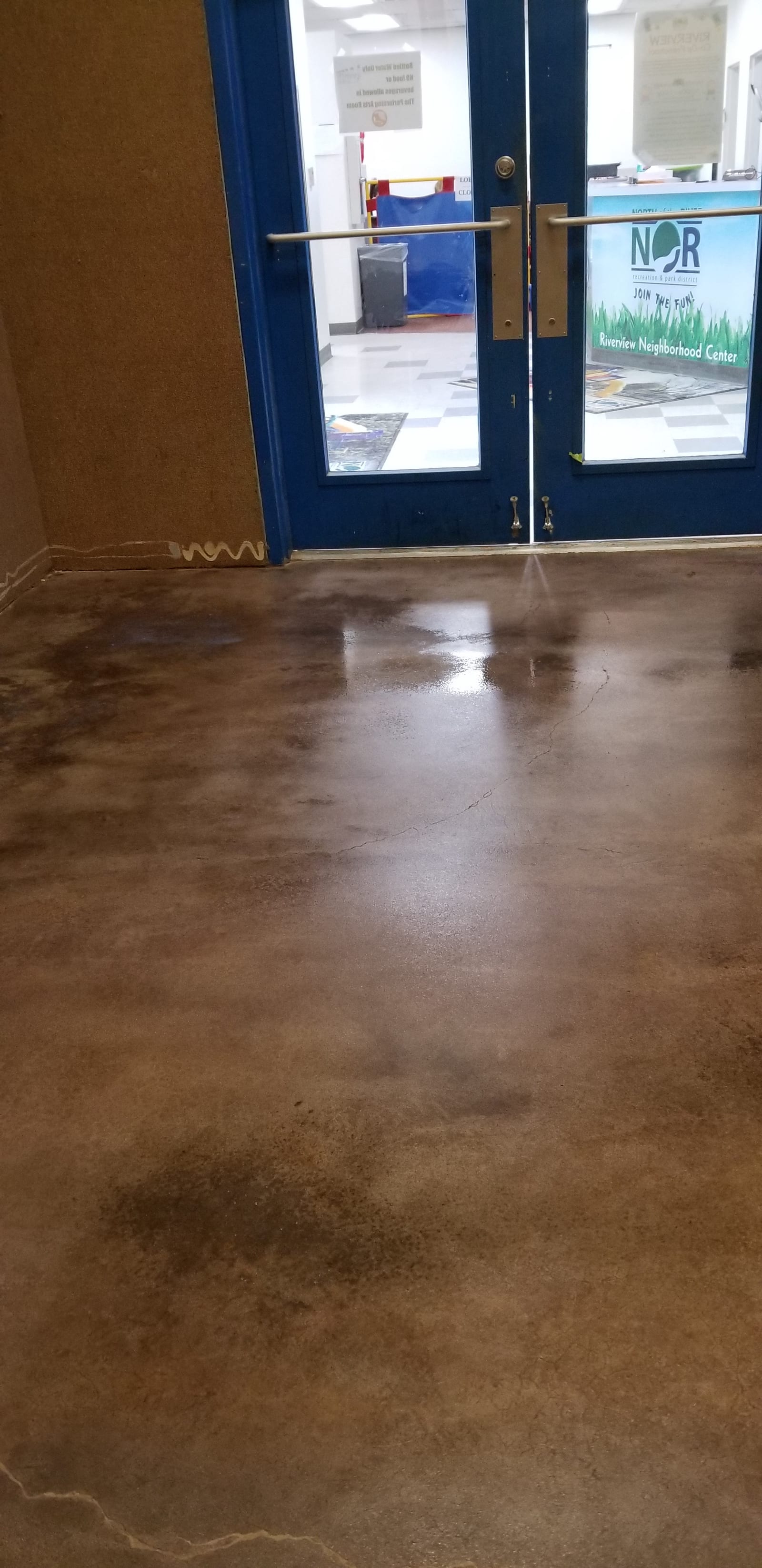 Bronze Stained Floor — decorative concrete work by James Z. Concrete & Construction
