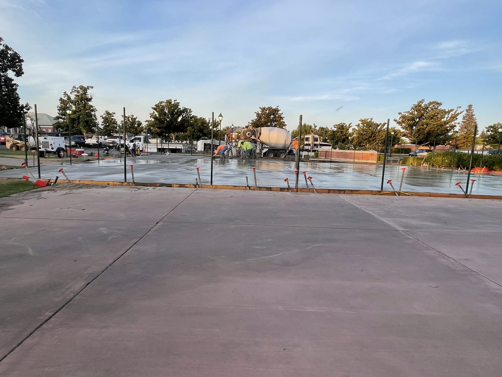 Plaza Slab Pour — commercial concrete work by James Z. Concrete & Construction