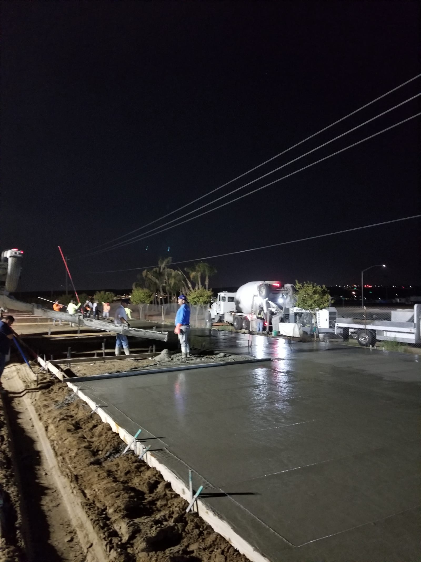 Night Slab Pour — flatwork concrete work by James Z. Concrete & Construction